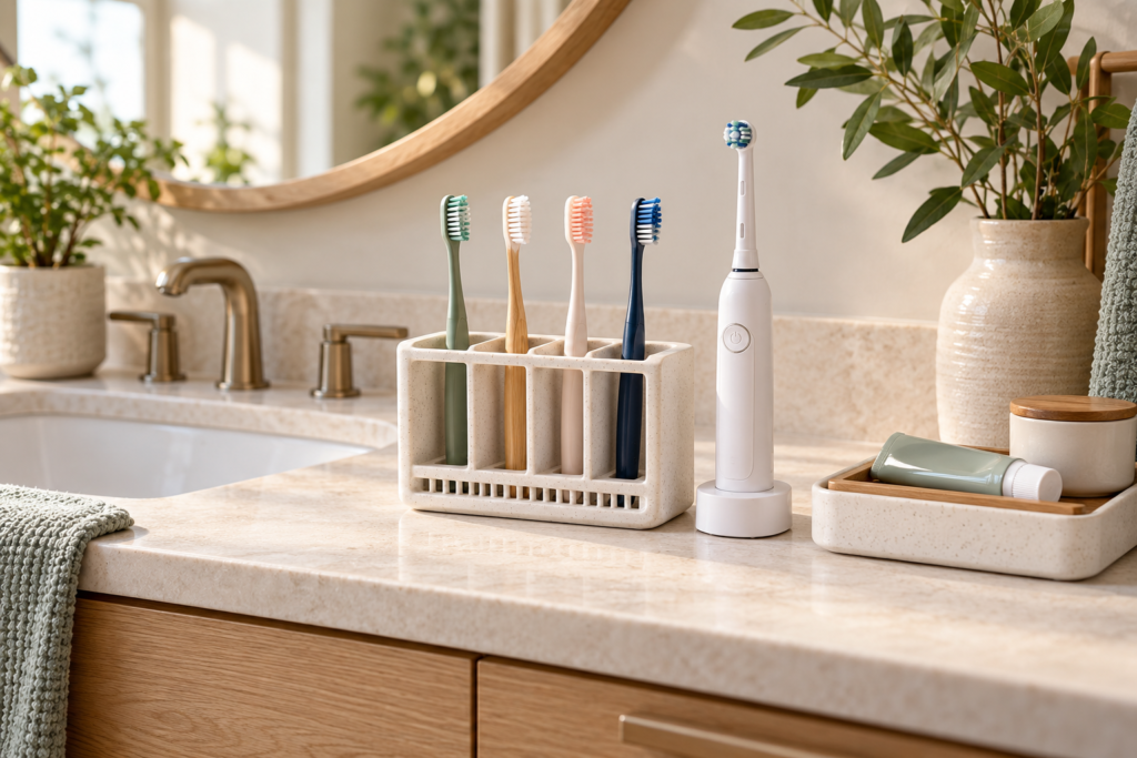 12 Bathroom Toothbrush Storage Ideas for a Cleaner Counter
