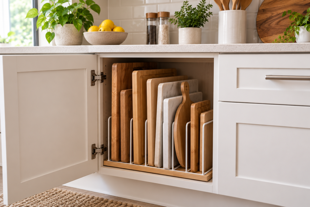 kitchen cutting board storage ideas