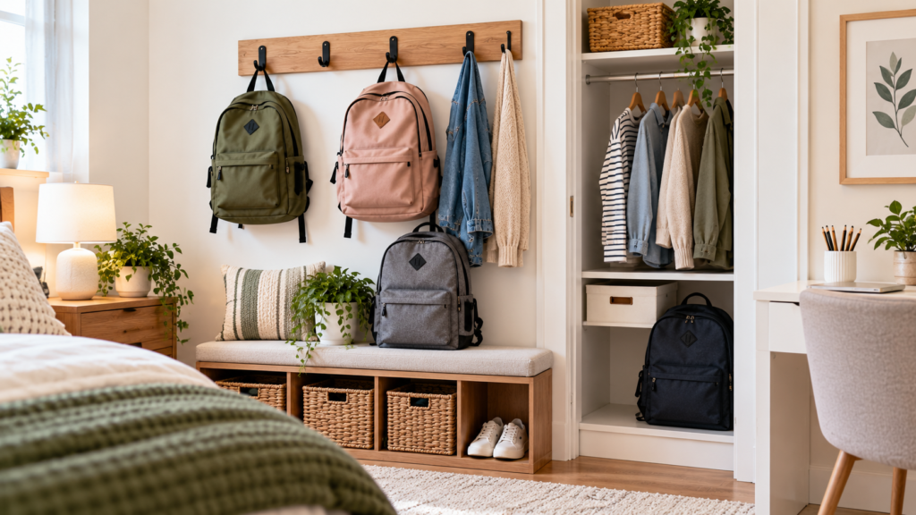 9 Practical Bedroom Backpack Storage Ideas for a Tidier Room